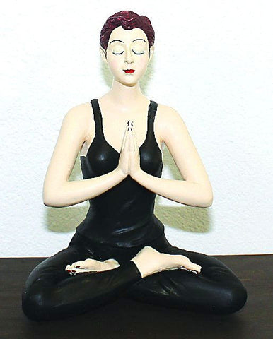 Yoga Girl in Black Leotard Figurine Figure With Crossed Legs New - The Ritzy Gift