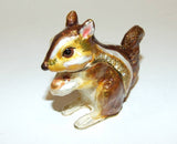 Squirrel Bejeweled & Enameled HingedTrinket Box W/Austrian Crystals - The Ritzy Gift