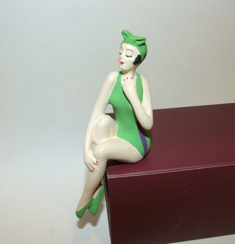 Bathing Beauty Figurine Figure Shelf Sitter Green & Purple - The Ritzy Gift