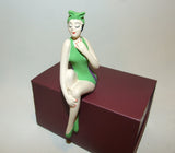 Bathing Beauty Figurine Figure Shelf Sitter Green & Purple - The Ritzy Gift