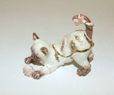 Cat Kitten With Yarn Hinged Enameled Trinket Box Swarovski Crystals - The Ritzy Gift