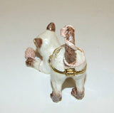 Cat Kitten With Yarn Hinged Enameled Trinket Box Swarovski Crystals - The Ritzy Gift