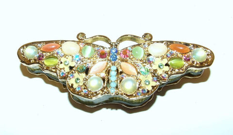 Cabachon Butterfly Bejeweled & Enameled Trinket Box Swarovski Crystals - The Ritzy Gift