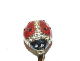 Lady Bug Bejeweled & Enameled Trinket Box & Necklace Swarovski Crystals - The Ritzy Gift