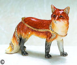 Red Fox Bejeweled Enameled Hinged Trinket Box - The Ritzy Gift