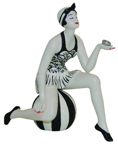 French Style Bathing Beauty Figurine Figure Shelf Sitter Sitting on a Ball Small - The Ritzy Gift