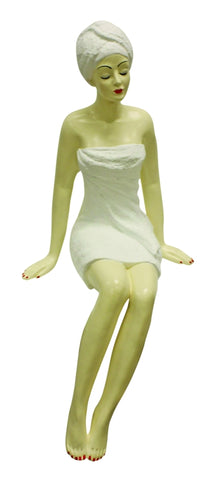 Large Bathing Beauty Spa Girl Sitting Figurine Figure Shelf Sitter - The Ritzy Gift