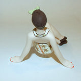 Bathing Beauty Figurine Figure Shelf Sitter Bamboo Brown Green White Art Deco Mini - The Ritzy Gift