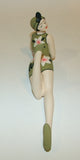 Bathing Beauty Figurine Figure Shelf Sitter Olive Green Floral Print Art Deco - The Ritzy Gift