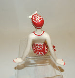 Bathing Beauty Figurine Figure Shelf Sitter Red & White Floral Art Deco - The Ritzy Gift
