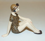 Bathing Beauty Figurine Figure Shelf Sitter Brown Animal Print Mini - The Ritzy Gift