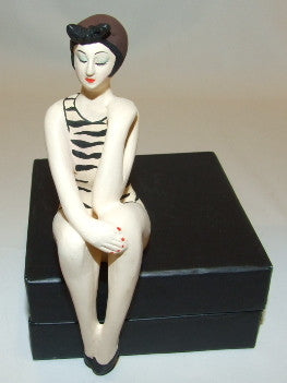 Bathing Beauty Figurine Figure Shelf Sitter Tan & Black Zebra Art Deco Mini - The Ritzy Gift