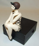 Bathing Beauty Figurine Figure Shelf Sitter Tan & Black Zebra Art Deco Mini - The Ritzy Gift