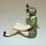 Bathing Beauty Figurine Figure Shelf Sitter Green With Leaf Pattern - The Ritzy Gift