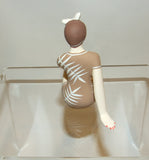 Bathing Beauty Figurine Figure Shelf Sitter Brown with Fern Leaf Pattern Mini - The Ritzy Gift