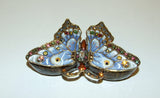 Bejeweled Enameled Butterfly Hinged Trinket Box W/Swarovski Crystals Large Blue - The Ritzy Gift