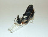 Stretching Cat Enameled Hinged Trinket Box Swarovski Crystals - The Ritzy Gift