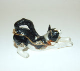 Stretching Cat Enameled Hinged Trinket Box Swarovski Crystals - The Ritzy Gift
