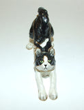 Stretching Cat Enameled Hinged Trinket Box Swarovski Crystals - The Ritzy Gift