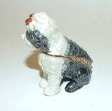 Old English Sheep Dog Enamel Hinged Trinket Box Swarovski Crystal - The Ritzy Gift