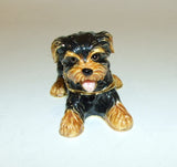 Yorkie Dog Enamel Hinged Bejeweled Trinket Box W/Necklace Swarovski Crystals - The Ritzy Gift