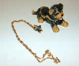 Yorkie Dog Enamel Hinged Bejeweled Trinket Box W/Necklace Swarovski Crystals - The Ritzy Gift