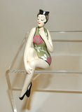 Bathing Beauty Figurine Figure Shelf Sitter Green Floral Pattern Mini - The Ritzy Gift