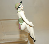 Bathing Beauty Figurine Figure Shelf Sitter Green Floral Pattern Mini - The Ritzy Gift
