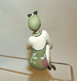 Bathing Beauty Figurine Figure Shelf Sitter Green Floral Pattern Mini - The Ritzy Gift