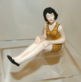 Bathing Beauty Figurine Figure Shelf Sitter Gold Polka Dot Swim Suit Small - The Ritzy Gift