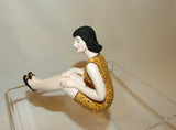 Bathing Beauty Figurine Figure Shelf Sitter Gold Polka Dot Swim Suit Small - The Ritzy Gift