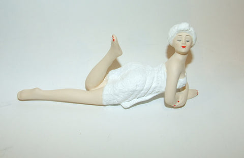 Bathing Beauty Figurine Mini Shelf Sitter Spa Girl With Towel & Turban - The Ritzy Gift