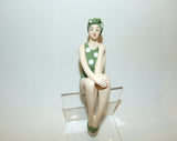 Bathing Beauty Figurine Figure Shelf Sitter Green & White Polka Dot Mini - The Ritzy Gift