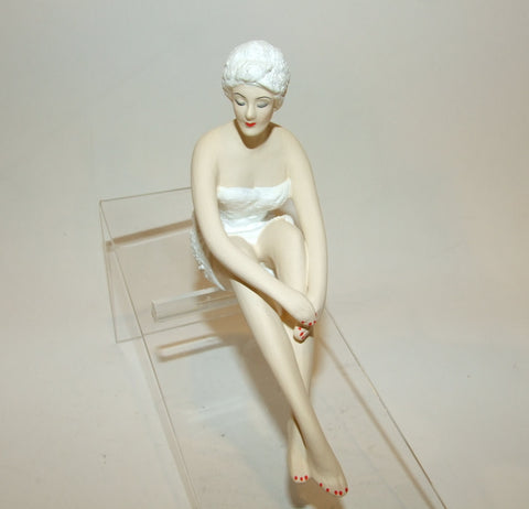 Bathing Beauty Figurine Figure Shelf Sitter Spa Girl With Towel & Turban Sitting Mini - The Ritzy Gift