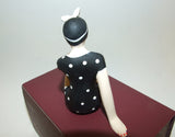 Bathing Beauty Figurine Figure Shelf Sitter Black White Polka Dot Art Deco Mini - The Ritzy Gift