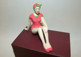Bathing Beauty Figurine Figure Shelf Sitter Pink & Green Polka Dot Art Deco - The Ritzy Gift