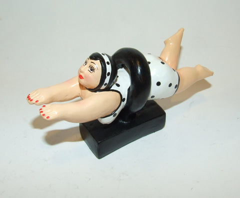Ester Bather Bathing Beauty Figure Figurine Black & White Suit Inner Tube Mini - The Ritzy Gift