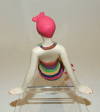 Bathing Beauty Figurine Figure Shelf Sitter Multi Color Stripe Art Deco Mini - The Ritzy Gift