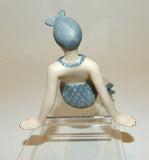 Bathing Beauty Figurine Figure Shelf Sitter Blue & White Diamond Pattern Art Deco - The Ritzy Gift