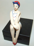 Bathing Beauty Figurine Figure Shelf Sitter Red White & Blue Polka Dot Pattern - The Ritzy Gift
