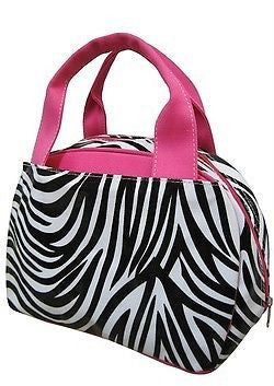 Zebra Blk & White Canvas Insulated Lunch Bag Tote - The Ritzy Gift
